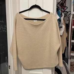 Tan/Beige Off The Shoulder Sweater